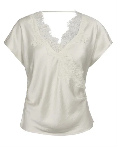 Co' Couture - Idun CC Lace Bluse - Off White